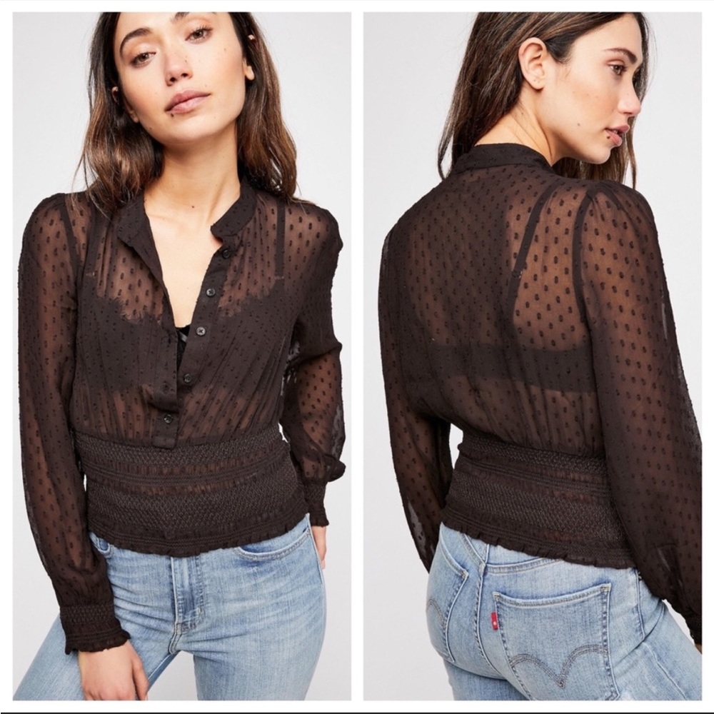 Free People Crystal Clear button down size medium
